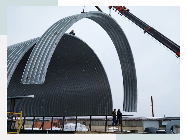 Полукруглые ангары в Краснодаре